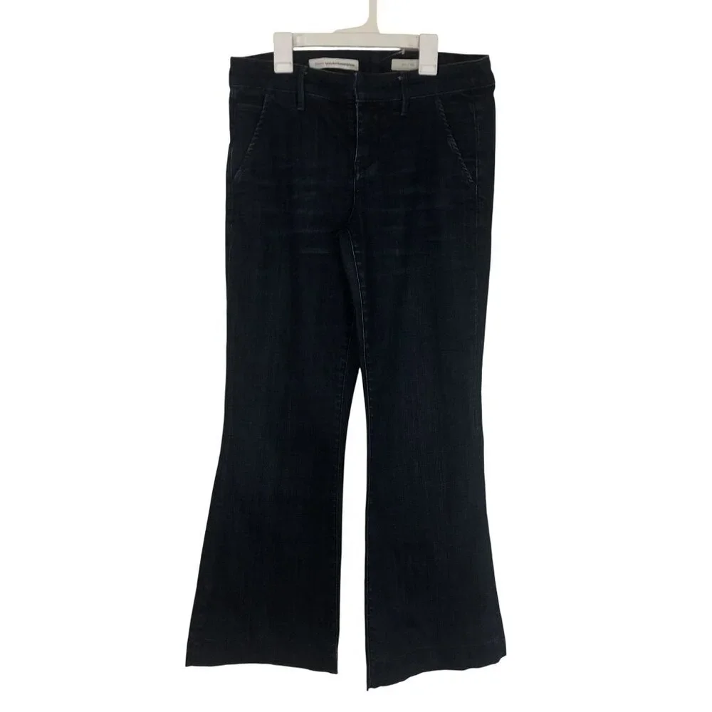 Pilcro Anthropologie Jeans Flare Denim Raw Hem & Pockets Womens Size 29